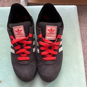 Gray and red adidas Samoa! Hardly worn! 🥰